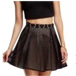 Alice + Olivia Black Unique Mini Skirt